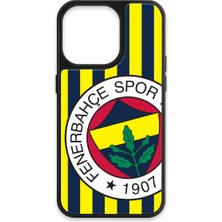 iPhone 14 Pro Uyumlu Fenerbahçe Çubuklu Büyük Arma Cam Lisanslı Telefon Kılıfı