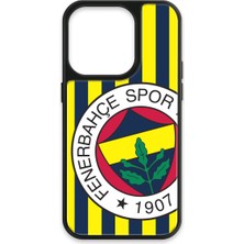 iPhone 15 Pro Uyumlu Fenerbahçe Çubuklu Büyük Arma Cam Lisanslı Telefon Kılıfı