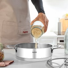 Nehir Silver Trend 24 cm Paslanmaz Çelik Sığ Tencere