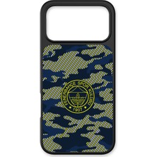 iPhone 17 Pro Uyumlu Fenerbahçe Dijital Kamuflaj Cam Lisanslı Telefon Kılıfı