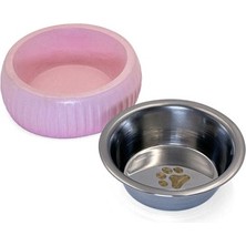 İsmiyle Al Mikopet Organik Seramik Mama Kabı Pembe