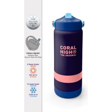 Coral High Renkli Desenli Katlanır Ağızlıklı Çelik Termos 650 ml  38368