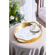 Acar Rosa Aynalı Oval Küçük Tepsi 37X30CM