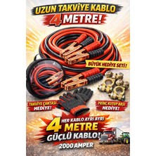 Seltel 4,00 Metre “akü Takviye Kablosu Seti – Pirinç Kutupbaşı + Mekanik Eldiven Hediyeli'