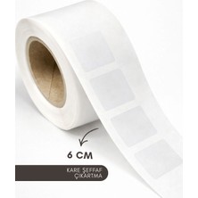 Çankaya Premium Çankaya Kare Kesim Şeffaf Çıkartma Bant Sticker Etiket 1000 Adetlik Rulo 6x6 mm (6 cm)