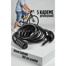 İsmiyle Al  Şifreli Bisiklet Kilidi 16 mm Kalınlık 160 cm Scooter Motosiklet Kilidi - Çelik Kablo