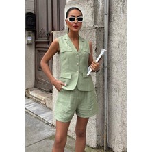 Indispensablely Yelek Şort Viscon Takım 10156-17