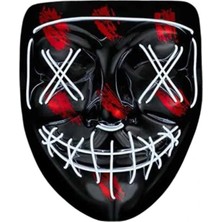 İsmiyle Al Hallowen Parti Maskesi Neon LED Işıklı Maske 3 Modlu Cadılar Bayramı Maskesi