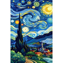 Kilim Home Van Gogh Yıldızlı Geceler Pastel Tonlarında Dokuma Taban Salon Halısı Çocuk Halısı  Mars 259