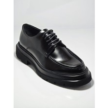 Tetri H432 Italyan Model Hakiki Deri El Yapımı Erkek Siyah Açma Casual Ayakkabı