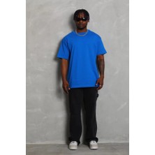 Indispensablely Unisex Oversize Düz Bisiklet Yaka T-Shirt -