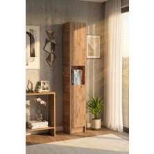 Yeti Mobilya FLAT30 Kitaplık 2 Kapaklı Kütüphane Çok Amaçlı Dolap Çam