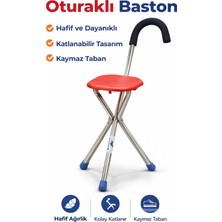 EyluX Shop 3 Ayaklı Ithal Alüminyum Oturaklı Baston Sandalye Namaz ve Camii Baston Sandalyesi Katlanabilir