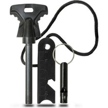 İsmiyle Al Acil Durum Magnezyum Çubuk Çakmaktaşı Hayatta Kalma Ateş Başlatıcı Çakmak Kiti Düdük Hedi