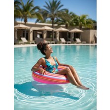 Altis Büyük Can Simidi 90 cm - Çizgi Desenli Yetişkin Boy Şişme Deniz Simidi