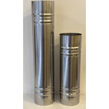 Renuzu Pelet Soba Borusu Yükseklik 50 cm Çap 10,5 cm Paslanmaz Krom 304 Kalite