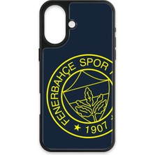 iPhone 16 Uyumlu Fenerbahçe Büyük Sarı Arma Cam Lisanslı Telefon Kılıfı