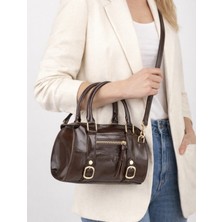 Özüm Çanta Kadın El Kol ve Omuz Çantası Kahverengi