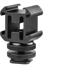 Tianya Dslr ve Aynasız Makineler Için 3 Hotshoe Bağlantılı Işık Flaş LED Ekran Mikrofon Bağlantı Adaptörü