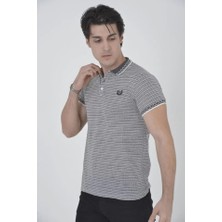 Indispensablely Erkek Yakalı Slim Dokuma T-Shirt - Beyaz