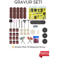 İsmiyle Al 105 Parça Profesyonel Çok Amaçlı Zımpara Taşlama Gravür Kesme Cilalama Uç Seti Dremel Uyumlu