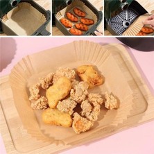 İsmiyle Al 50 Adet Air Fryer Pişirme Kağıdı Tek Kullanımlık Yağ Geçirmez Yapışmaz Kare Tabak Model Pv