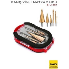 İsmiyle Al 6'lı Titanyum Kaplama Kademeli Panç Matkap Ucu Seti – Metal, Ahşap ve Plastik Için