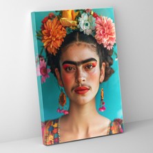 Popcas  Frida Kahlo Tarzı Kanvas Tablo - Frida Kahlo Kanvas Duvar Dekorasyonu