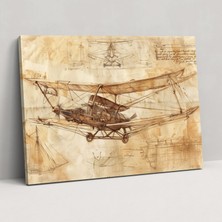 Popcas  Leonardo Da Vinci'nin Uçan Makine Duvar Sanatı - Ev Dekorasyonu Kanvas Tablo Duvar Dekorasyonu