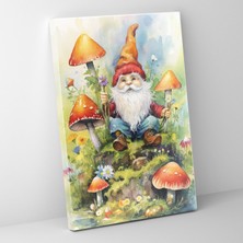 Popcas  Cüce Kanvas Tablo - Masalsı Suluboya Duvar Sanatı