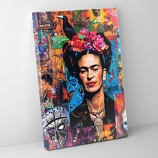 Popcas  Frida Kahlo Tarzı Kanvas Tablo - Frida Kahlo Kanvas Duvar Sanatı Duvar Dekorasyonu