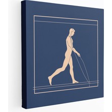 Popcas  Hermes Minimalist Çizgi Sanat Kanvas Tablo - Duvar Sanatı Ev Dekorasyonu Zarafet ve Çeviklik
