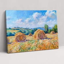 Popcas  Claude Monet Buğday Yığınları Kanvas Tablo Duvar Sanatı
