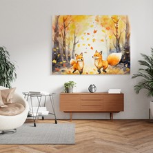 Popcas  Sonbahar Tilki Kanvas Tablo Oyuncular