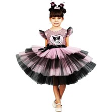 HN Sport Kuromi Taçlı Kız Çocuk A Kalitede Kuromili Elbise Parti Mezuniyet Doğum Günü Kostüm Düğün
