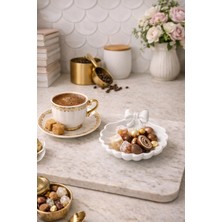 Maya's 3D 6 Adet Zarif Deniz Kabuğu Kahve Yanı Sunumluk 3D Yüksek Kalite PLA Beyaz