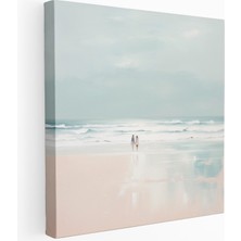 Popcas  Kanvas Tablo: Sakin Kıyı Çizimi