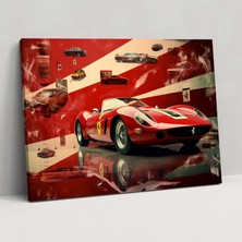 Popcas  Ferrari Koleksiyon Kanvas Tablo - Ferrari Efsanevi Ferrari Imajlarının Koleksiyonu Duvar Sanatı Zamansız Tasarım
