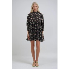 Lijuri Dantel Şeritli Çiçekli Elbise 2031