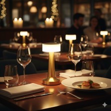 Home Dekor Hediye Iskandinav Tarzı 3 Renkli Lüks Metal gold Dokunmatik LED Kablosuz Şarjlı Abajur Masa Gece Lambası