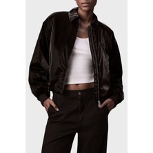 Calvin Klein Logolu Relaxed Fit Klasik Yaka Bomber Ceket LV047E508GUB1 Bayan Ceket LV047E508G Ub1