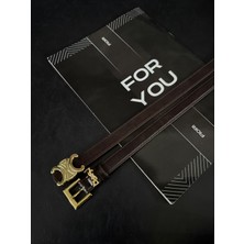 Fiori 2'li 2 cm Yazılı Tokalı Köprülü Kadın Kemer, Pantolon Kemeri, Ceket Kemeri, Elbise Kemeri, Gömlek Kemeri