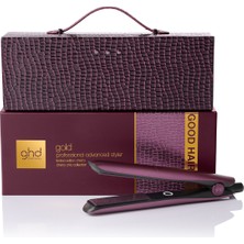 Ghd Gold Cherry Chic Hediye Seti – Profesyonel Saç Düzleştirici + Vişne Kızılı Deri Seyahat Çantası