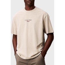 Calvin Klein Pamuklu Relaxed Fit Bisiklet Yaka Logolu T Shirt LV04RC851G2F2 Erkek T Shirt LV04RC851G 2f2
