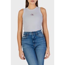 Calvin Klein Logolu Pamuklu Slim Fit Bisiklet Yaka Top LV047E200G2IK Bayan Top LV047E200G 2ık