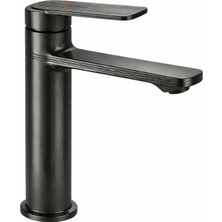 Fulcie Victor Serisi Premium Füme Banyo Lavabo Bataryası - Modern Tasarım Lüks Banyo Armatürü