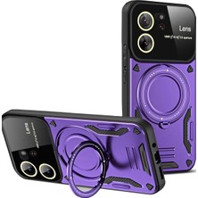 Lowell Home Ieg  Xiaomi Mi 13T Pro Kılıf Joy Lens Standlı Kapak - Mor LWLRSHM-76W5