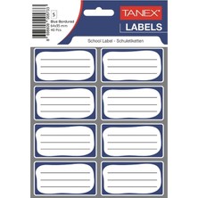 Tanex Kids Okul Etiketi Bordürlü Mavi 5li - 6 Paket
