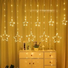 İsmiyle Al Yıldız Perde LED 10 Saçaklı