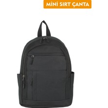 Dada Ultra Hafif Siyah Kadın Sırt Çantası Gündelik Yürüyüş Spor Gezi Seyahat Anne Bebek Su Geçirmez Kumaş